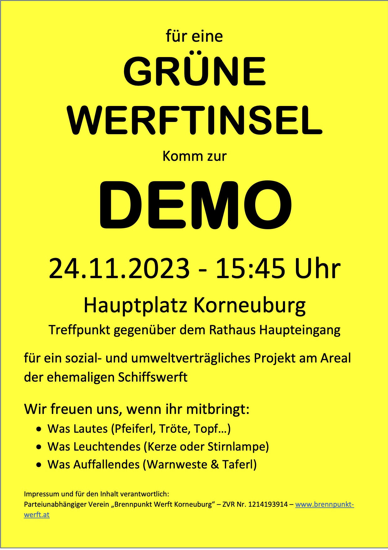 231124 Demo Flyer gelb